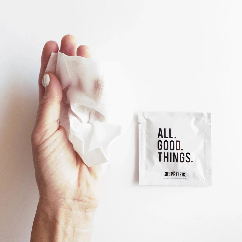 SANITIZING & MOISTURIZING WIPES FOR WHEN A PESKY IV KEEPS YOU FROM THE SINK