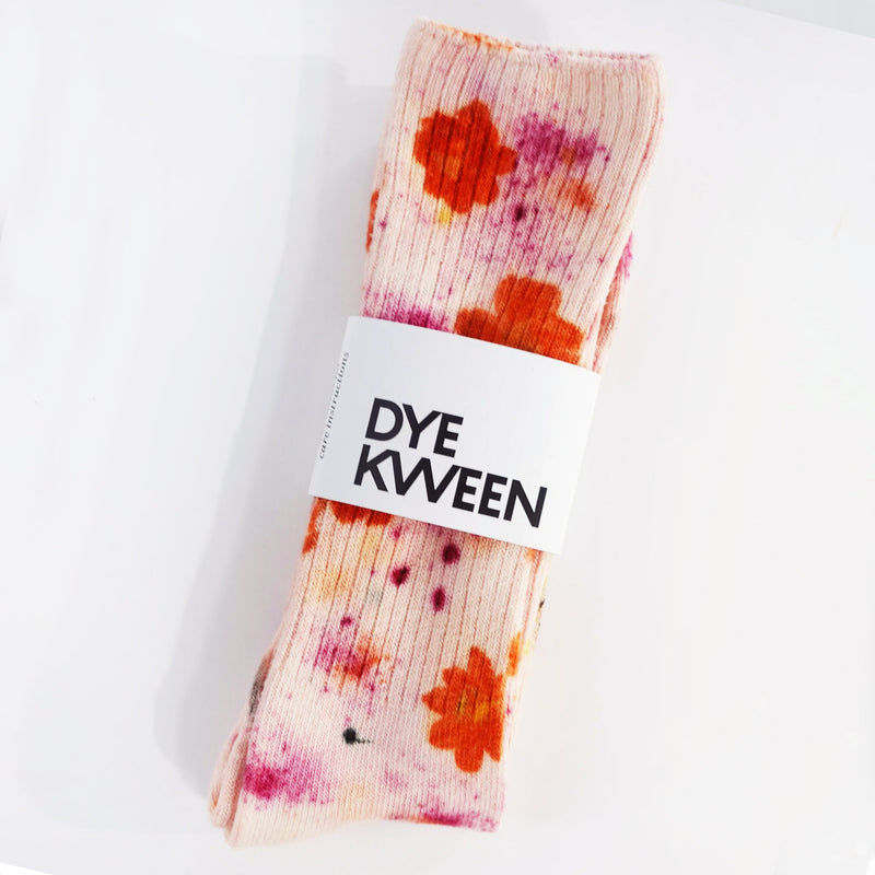 POSIES FOR YOUR TOESIES- BAMBOO SOCKS DYED W/REAL GARDEN FLOWERS